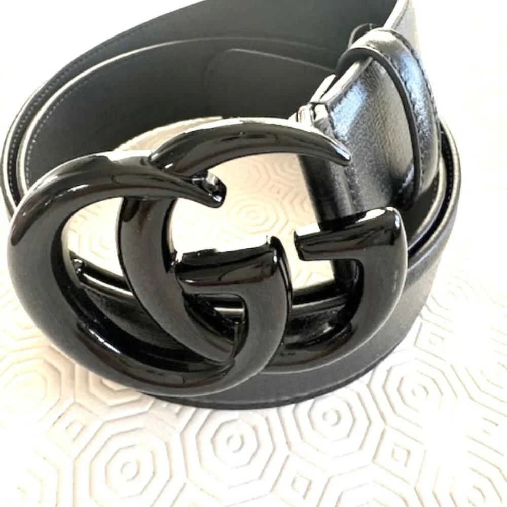 Gucci Signature GG Marmont Buckle Leather Belt